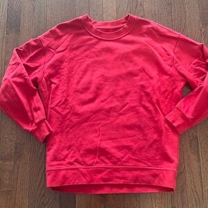 Red Lululemon oversized sweatshirt